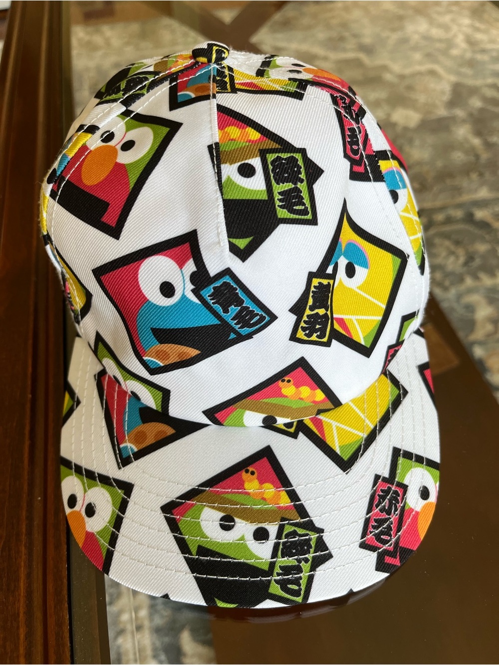 Sesame Street White Multi-Color Character Panel Baseball Cap OSFM